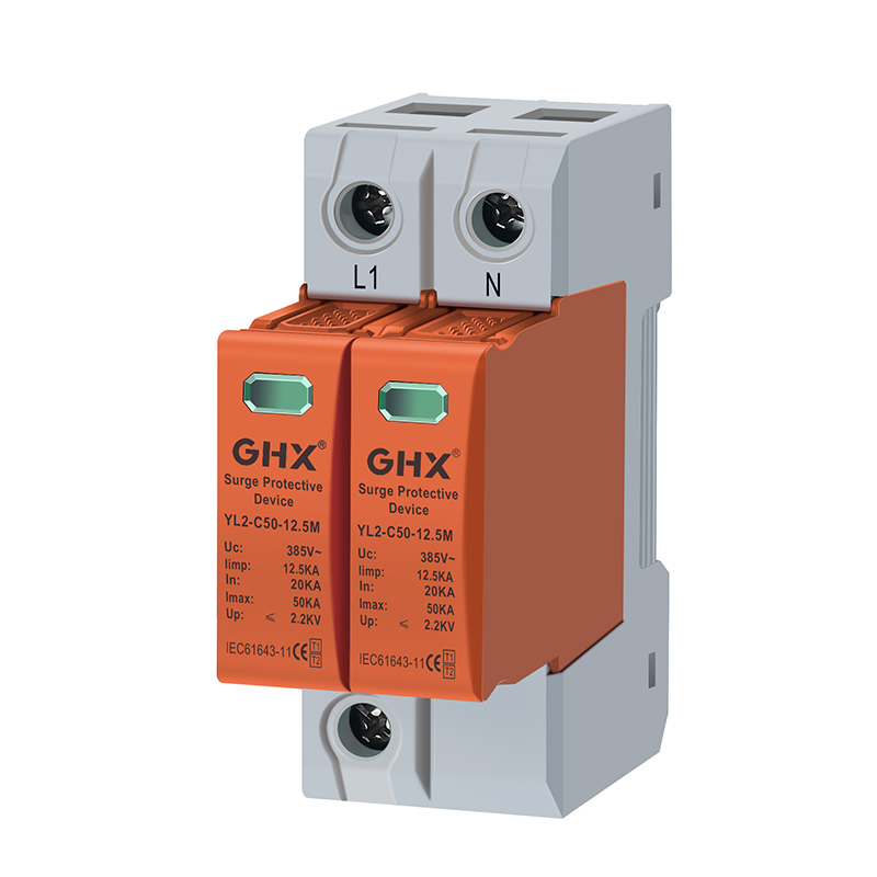 รวม AC SPD Type 1 และ Type 2 Lightning Current Arrester และ Surge Arrester